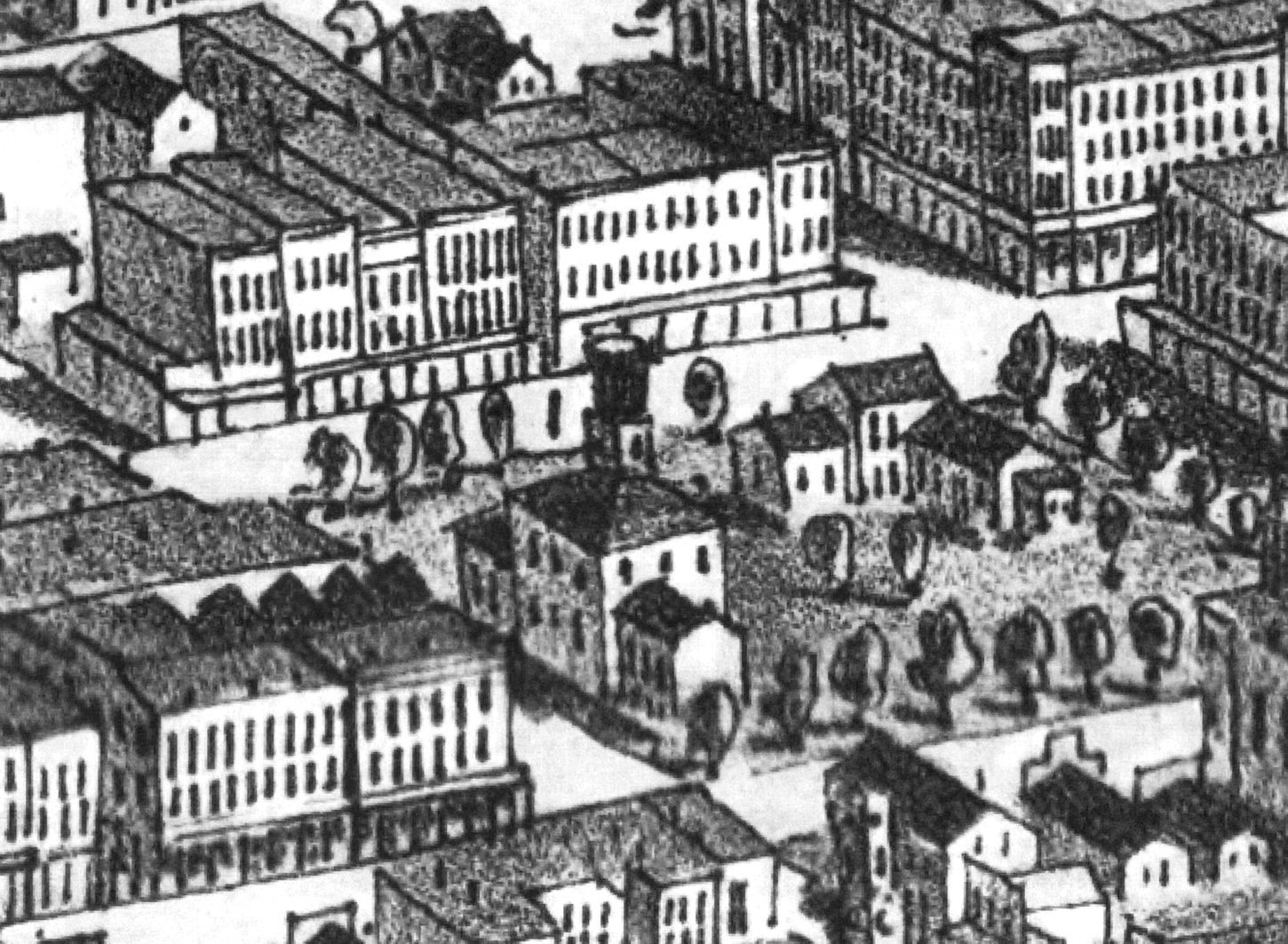 First brick pavement in the U.S.